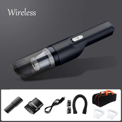 Wireless AutoSavvy Vacuum in black with all teh necessary equipment for the car accessory.