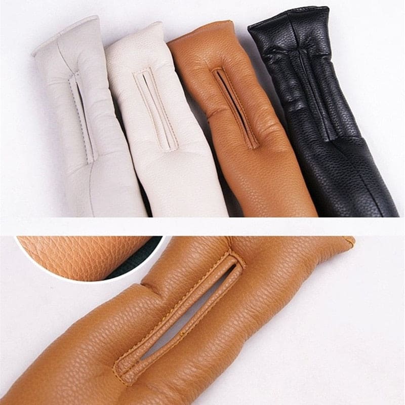 Up close of the AutoSavvy GapGuard, showing its quality and effective design in its four color options: black, brown, gray, and beige. This cool car accessory enhances safety and organization, perfect for car hacks and maintaining a clean car interior.